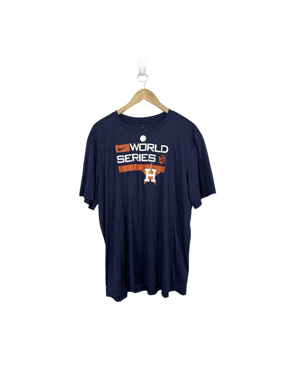 Nike Houston Astros World Series T-Shirt Men XXL Blue Baseball Dri Fit Light